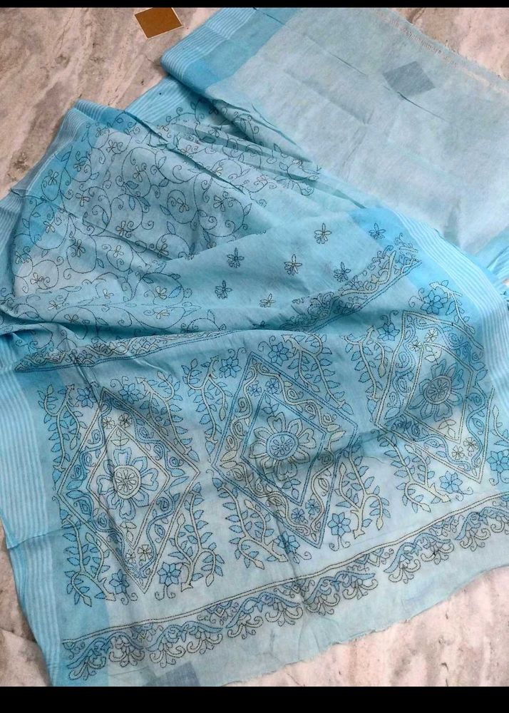 Beautiful cotton Embroidered Saree