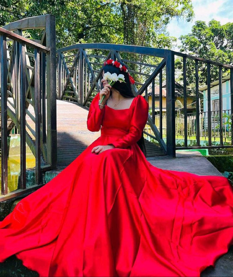 Elegant Red Ethnic Gown