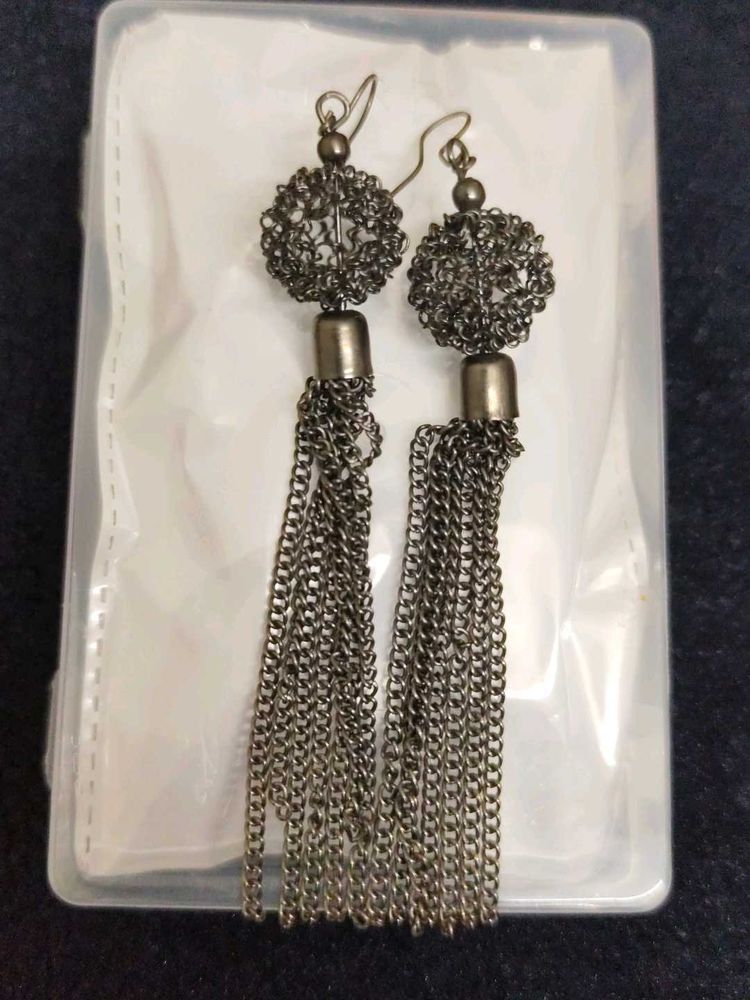Statement Chain Tassel Earrings