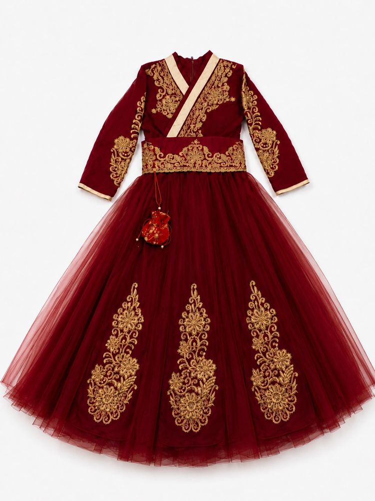 Maroon Embroidered Lehenga Choli