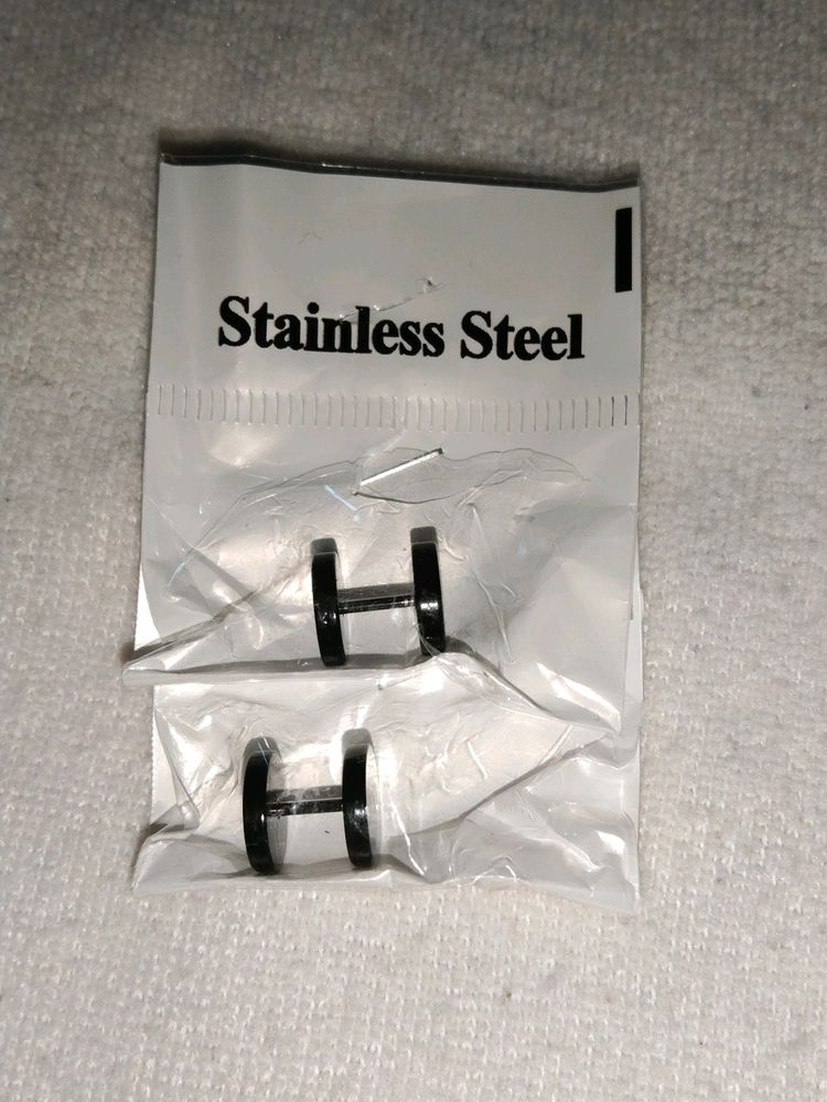 Black Dumble Earrings For Men
