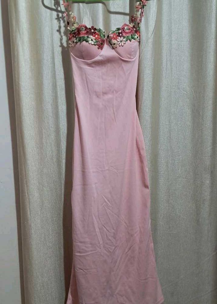 Floral Pink Slip Dress