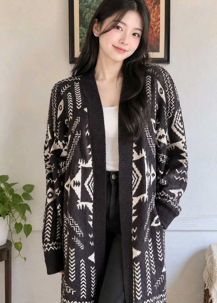Boho Pattern Long Cardigan
