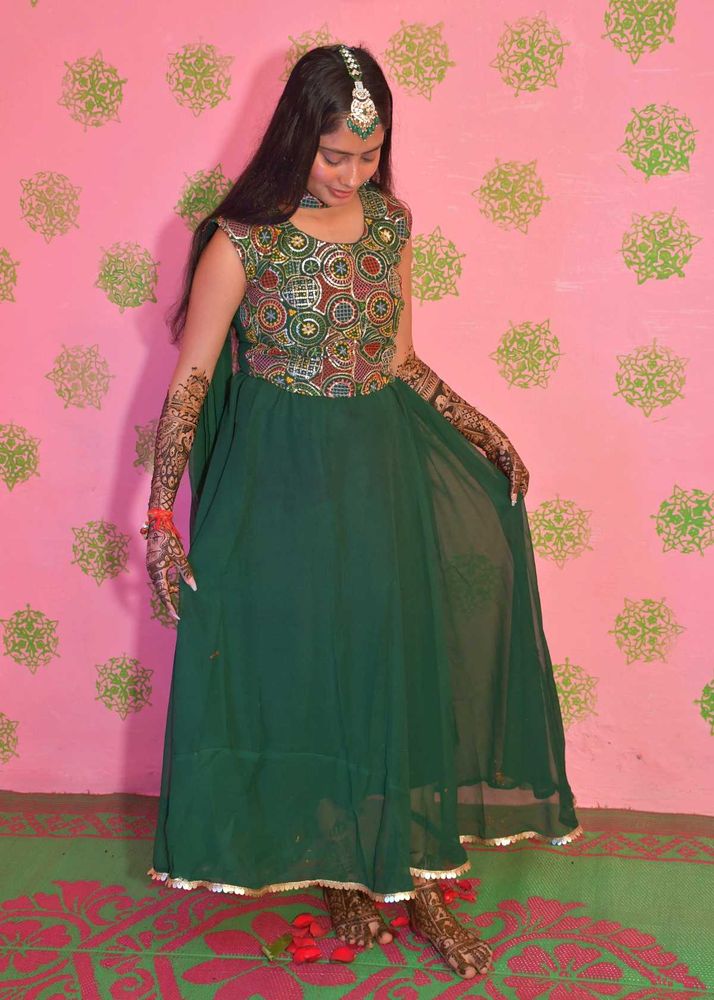 Beautiful Emerald Green Anarkali Gown