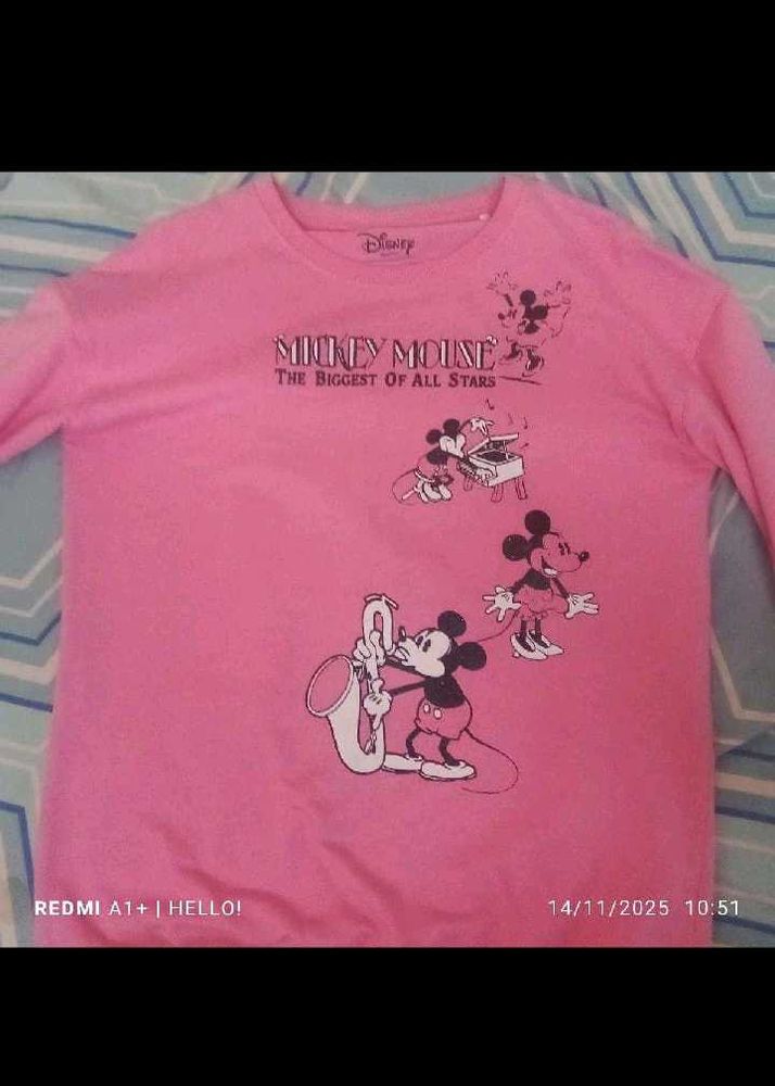 Disney Mickey Mouse Pink Graphic T-Shirt