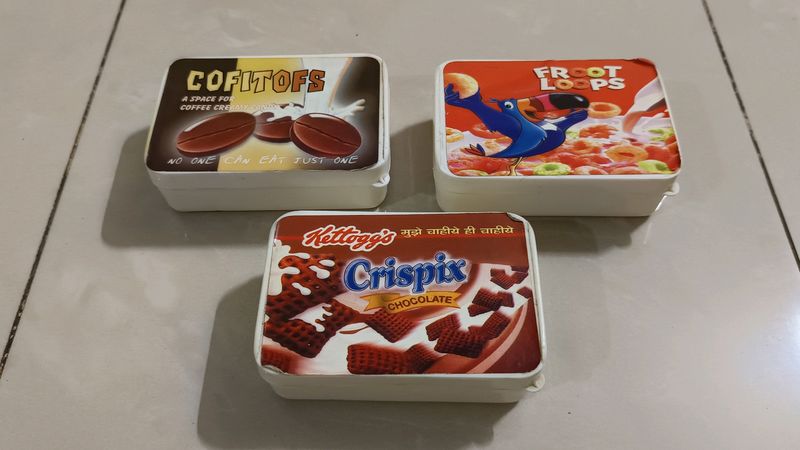 Pack Of Three Plastic Lunch Box
