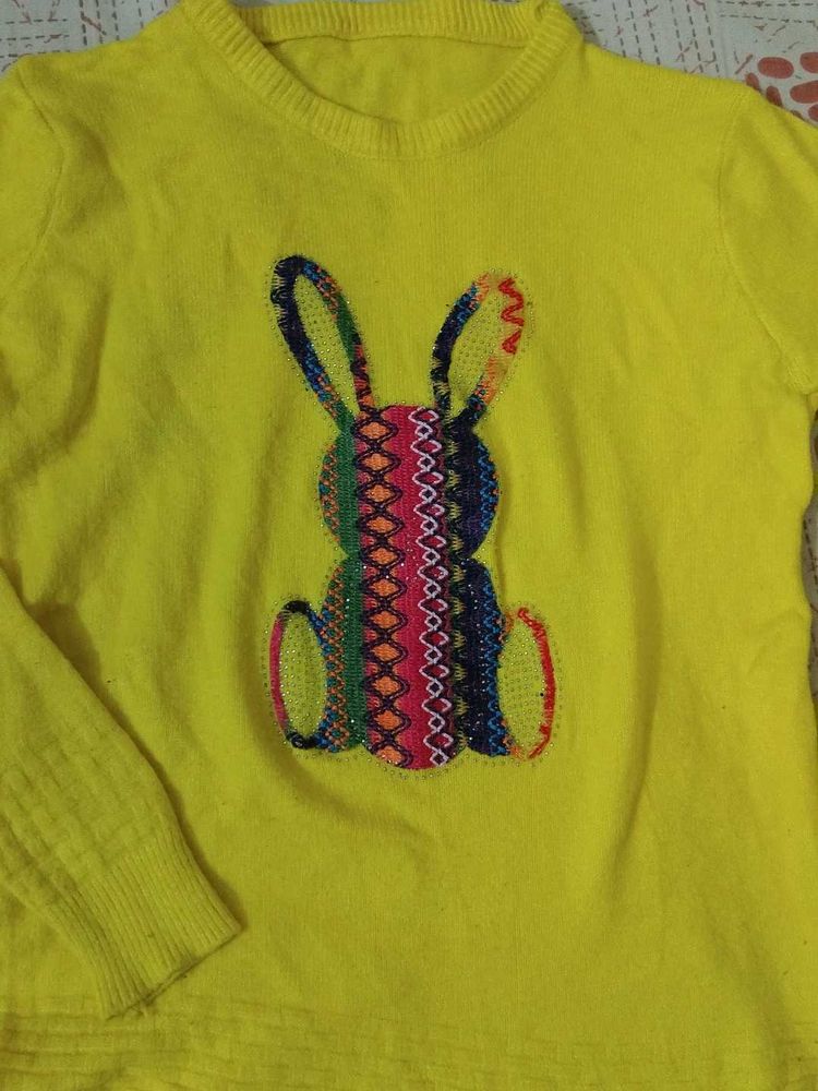 Cute Bunny Yellow Sweater