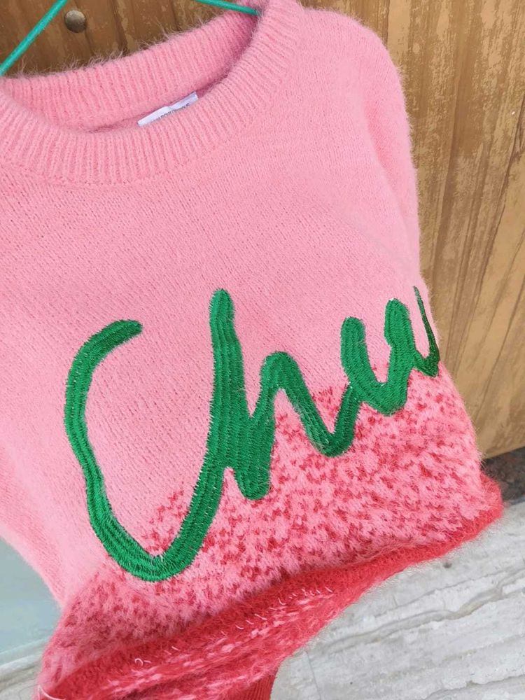 Pink 'Chew' Sweater