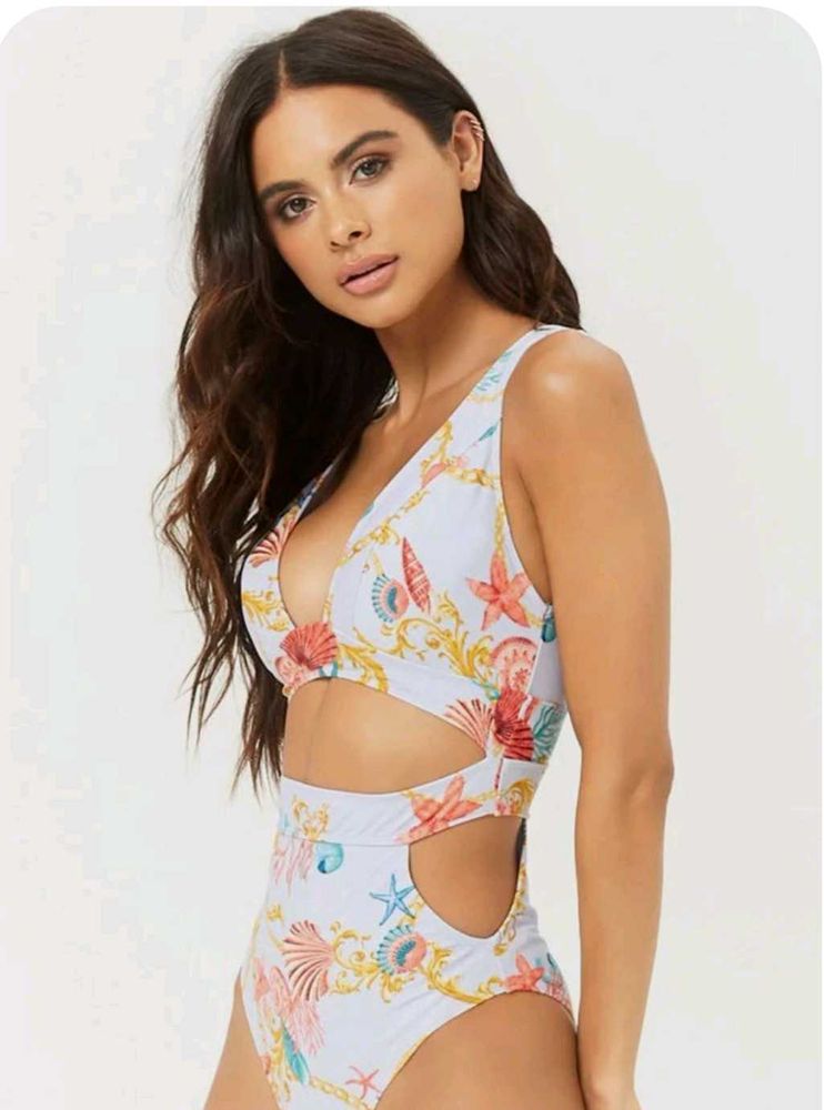 Seashell Print One-Piece Swimsuit