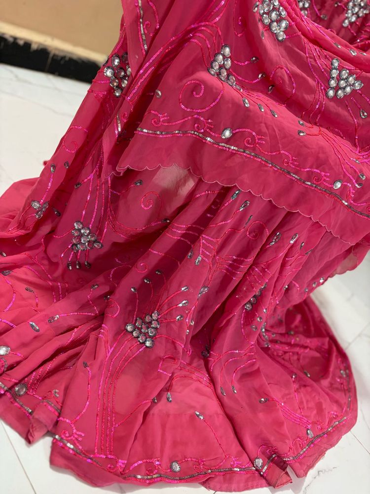 original kundan work Saree