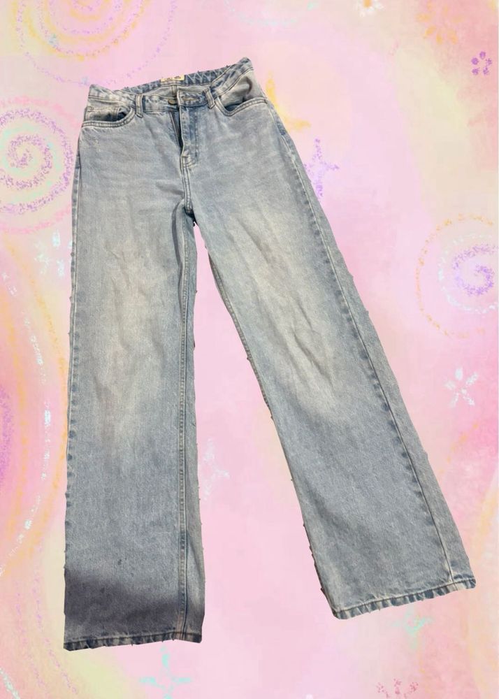 Light Wash Wide Leg Jeans