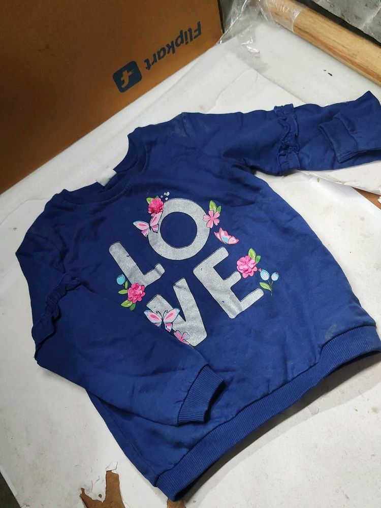 Blue "LOVE" Print Sweatshirt