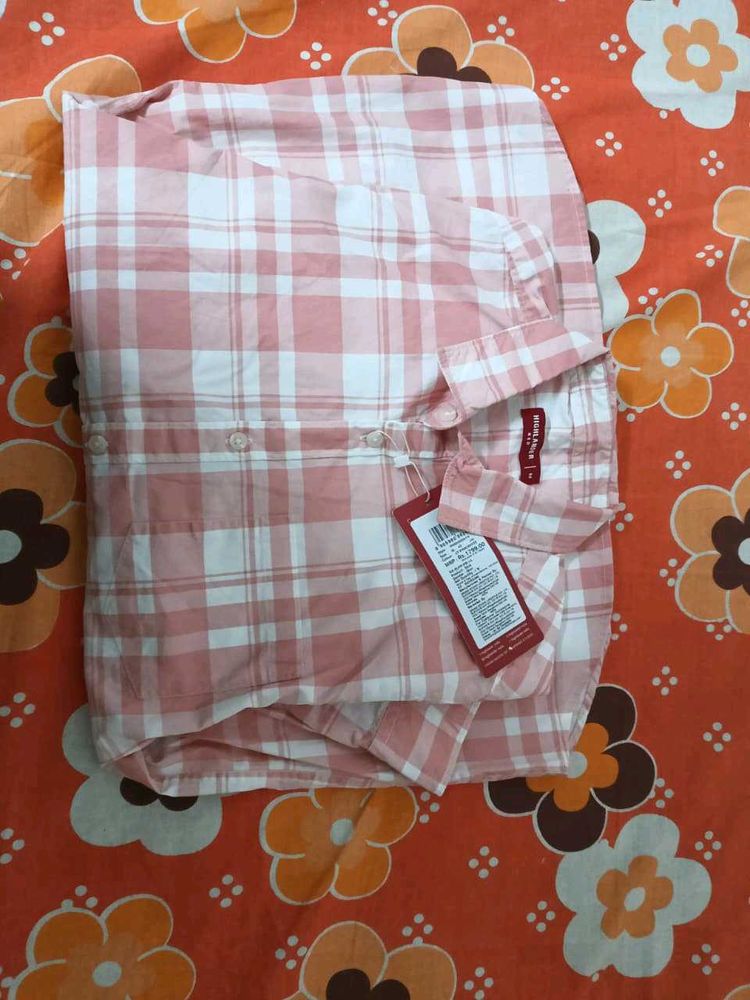 Men's Pink Plaid Shirt