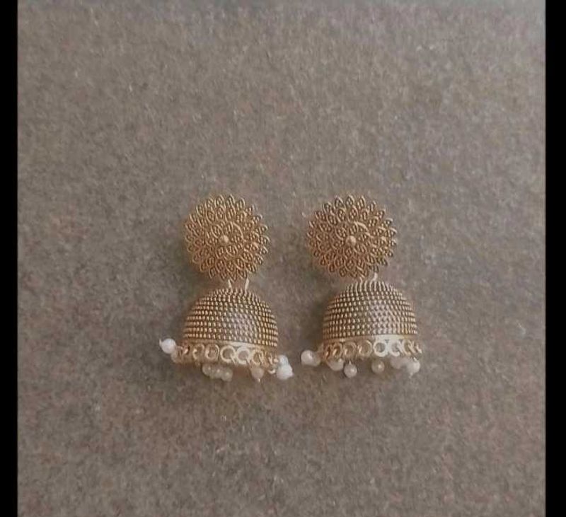 Golden Jhumka Earrings