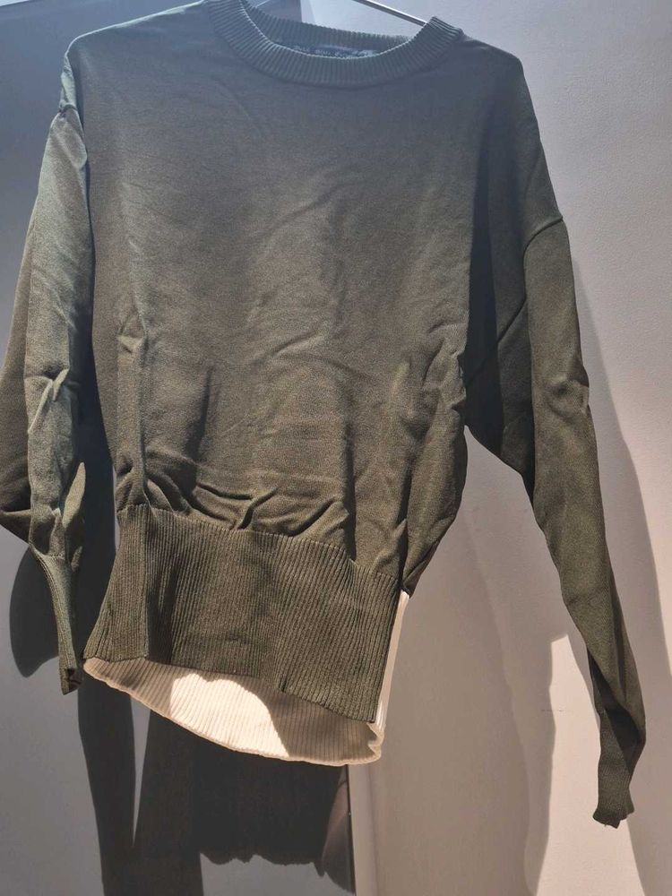 Olive Green Knit Sweater top