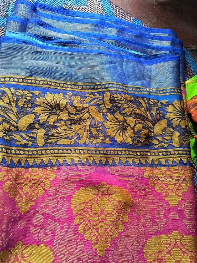 Beautiful Blue &amp; Pink Saree