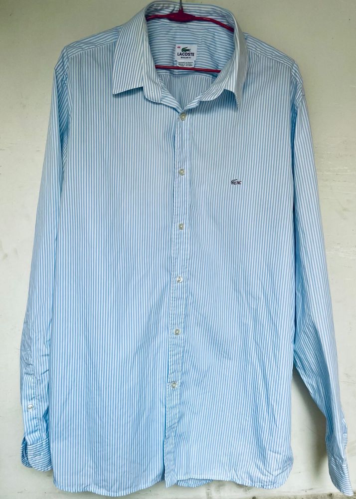 Classic Blue Striped Lacoste Shirt
