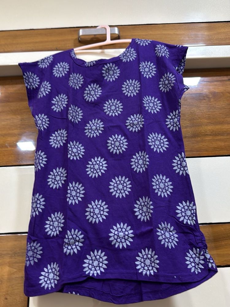 Vibrant Purple Floral Print tshirt
