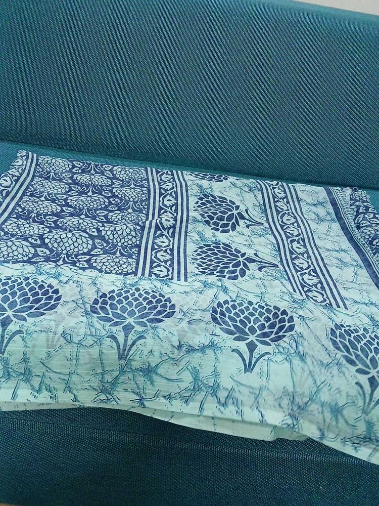 Beautiful Blue Floral Saree with blouse