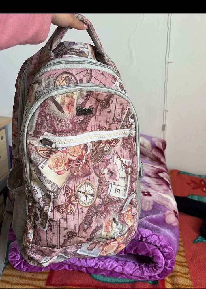 Floral Print Backpack| white cute small bag
