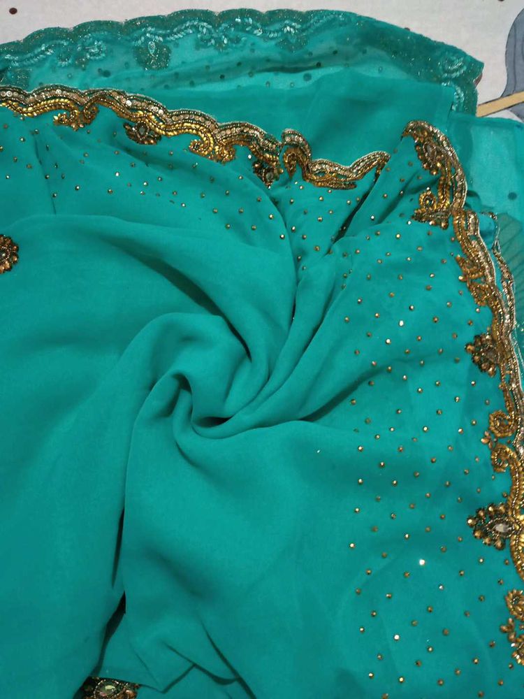Vintage Saree with Gold Embellishments