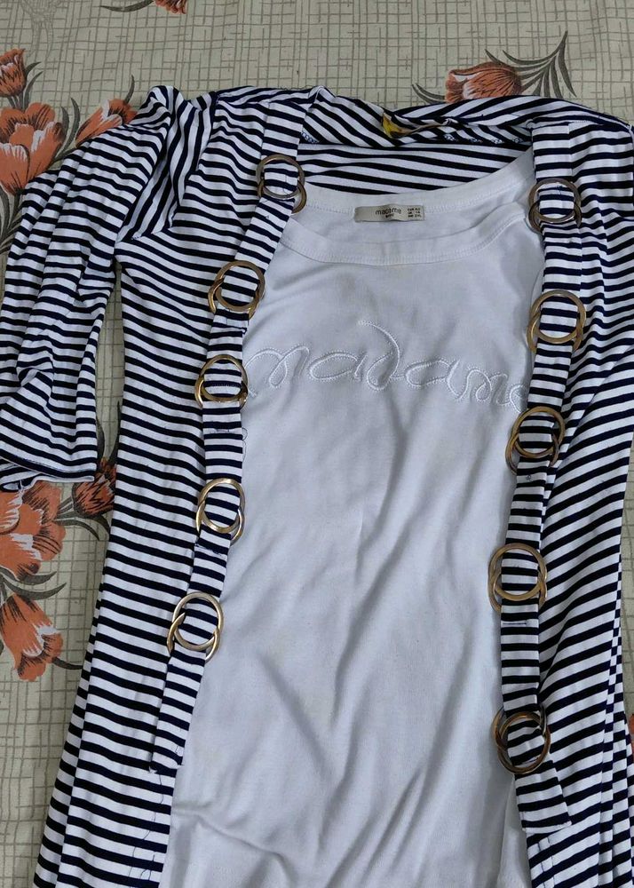 Striped shurg with White Top