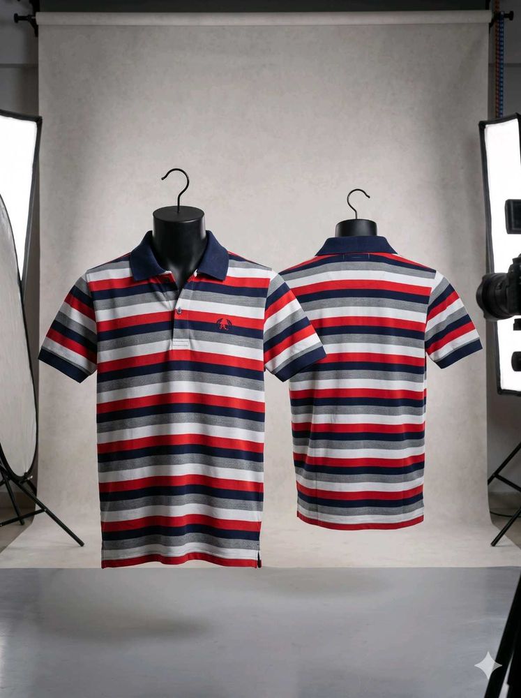 Classic Striped Polo Shirt