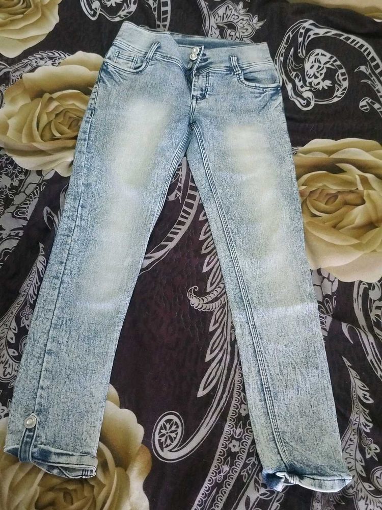 Stylish Acid Wash Denim Jeans