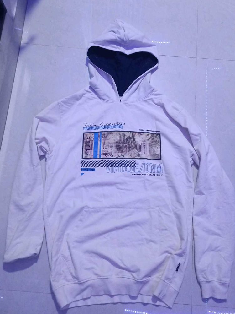Men's White Graphic Hoodie