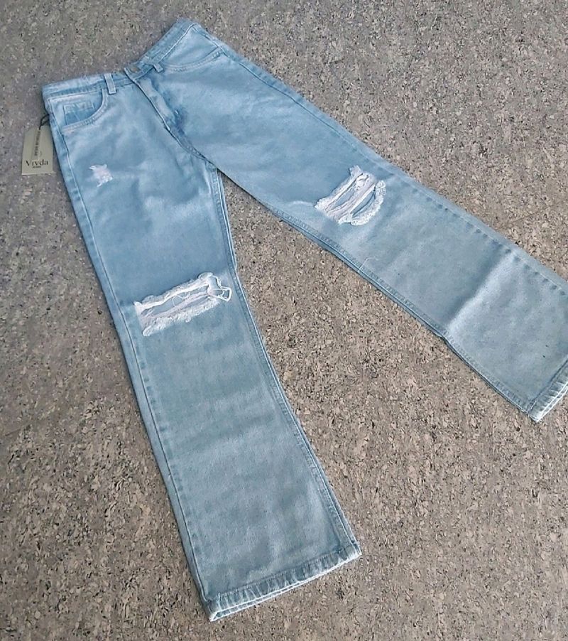 sky blue jeans
