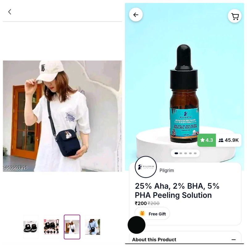 Stylish 1 Black new side Bag and pilgrim serum