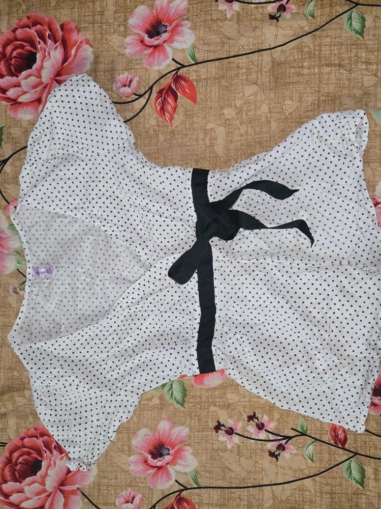 polka dot wrap top