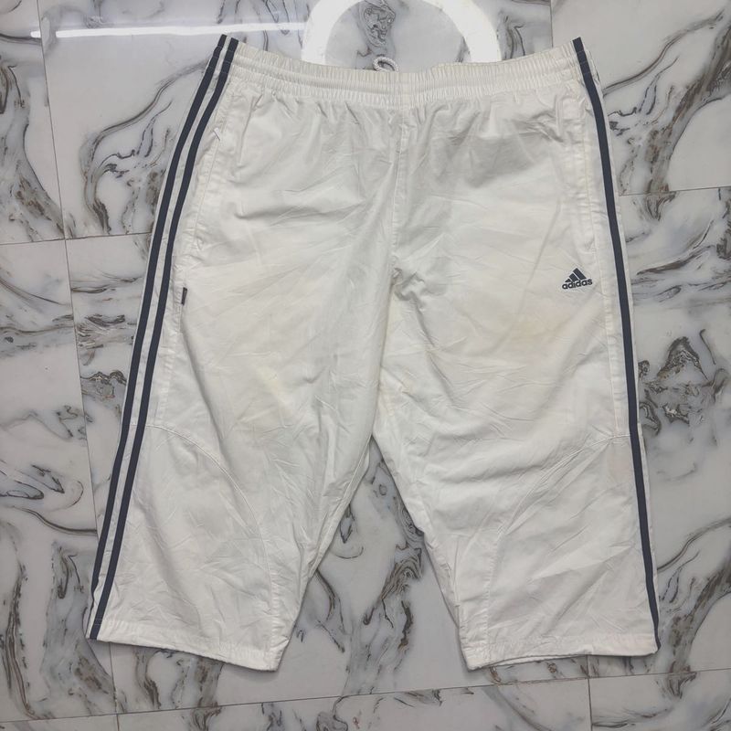Adidas White Striped Capris