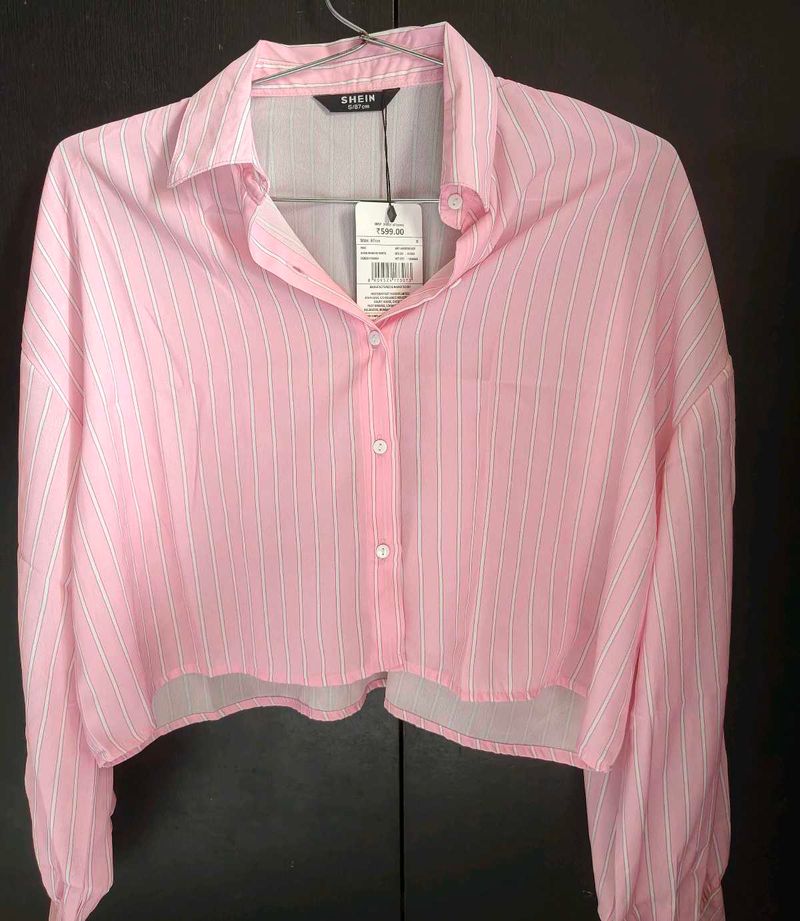 Pink Striped Button-Up Shirt