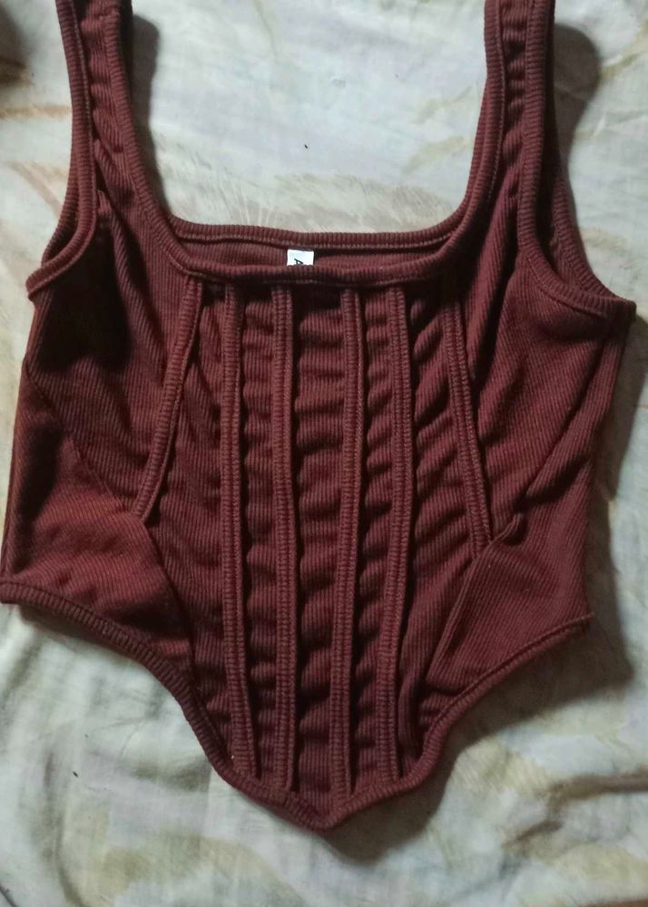 Chic Chocolate Brown Corset Bodice