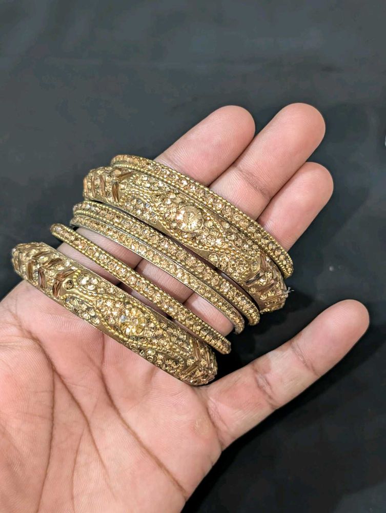 Elegant Gold Tone Bangles Set