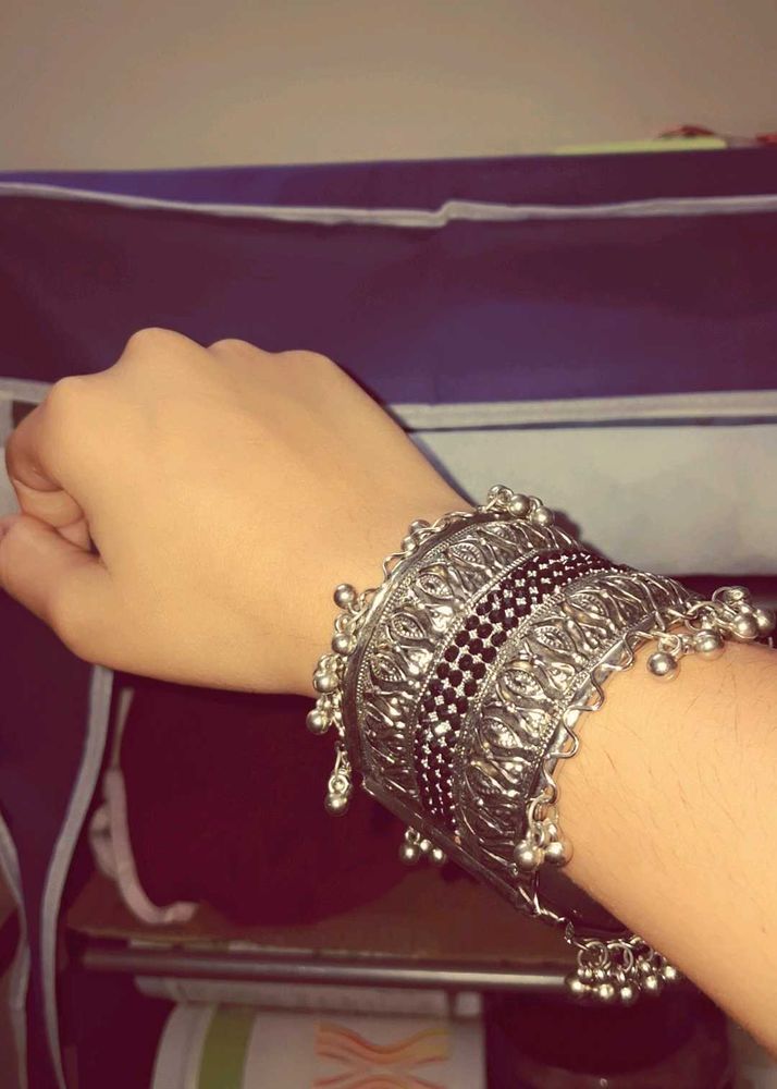 Oxidized Silver Cuff Bracelet