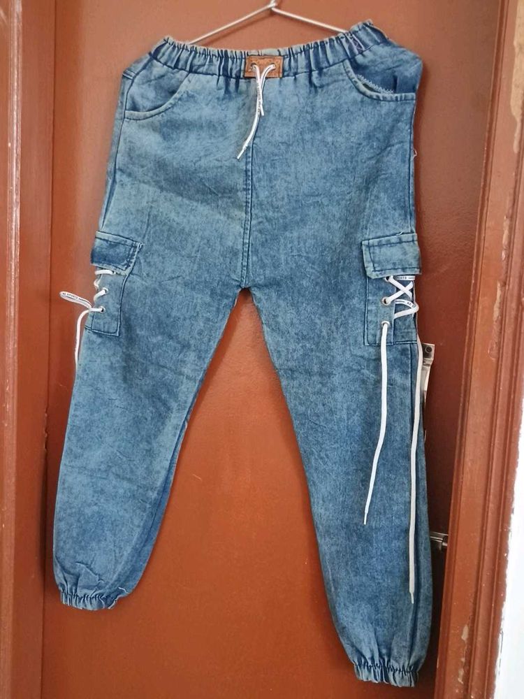 stylish cargo blue joggers