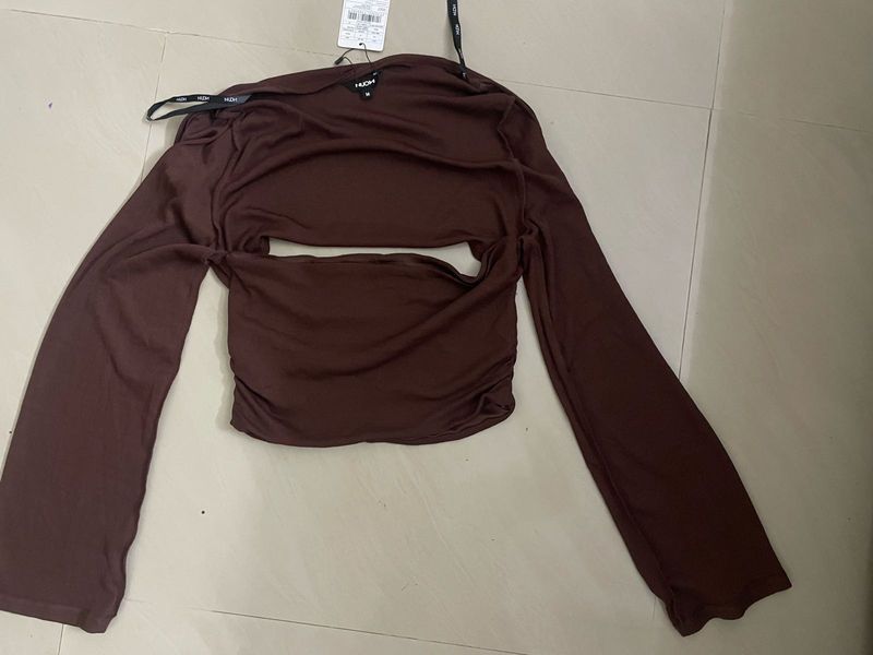 Brand New Brown tube top with long sleeves