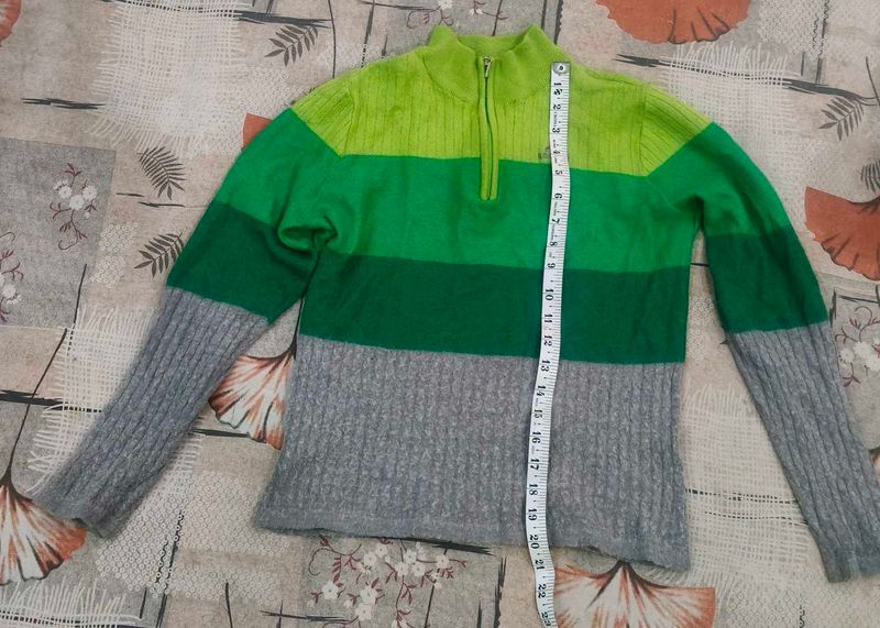 Colorblock Quarter Zip Sweater