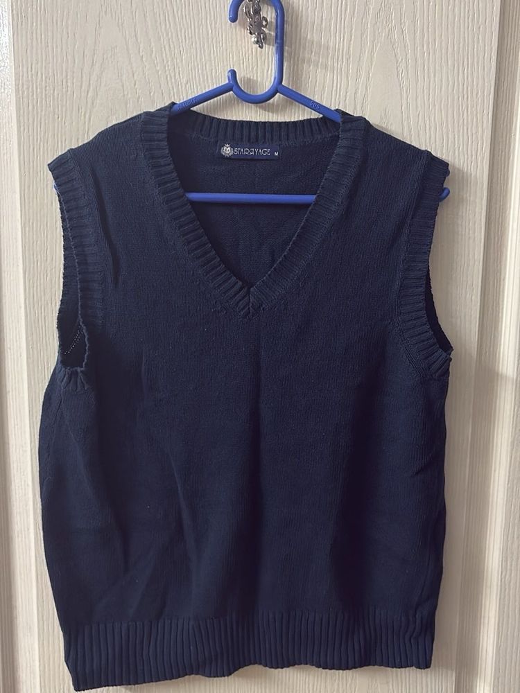 Navy V-Neck Knit Vest