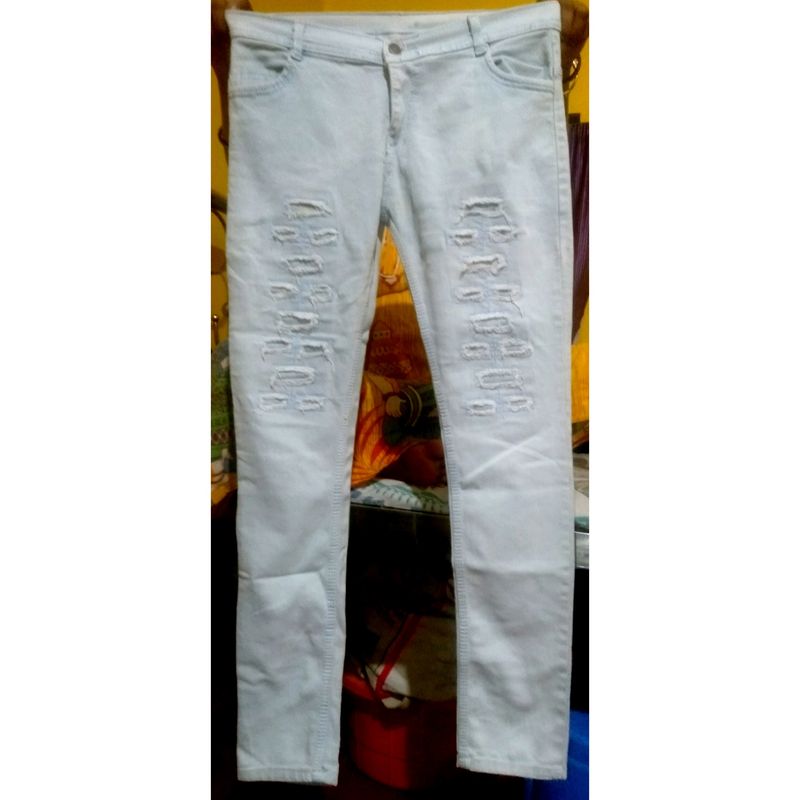 WHITE COTTON JEANS FOR GIRLS &amp; WOMEN 👍