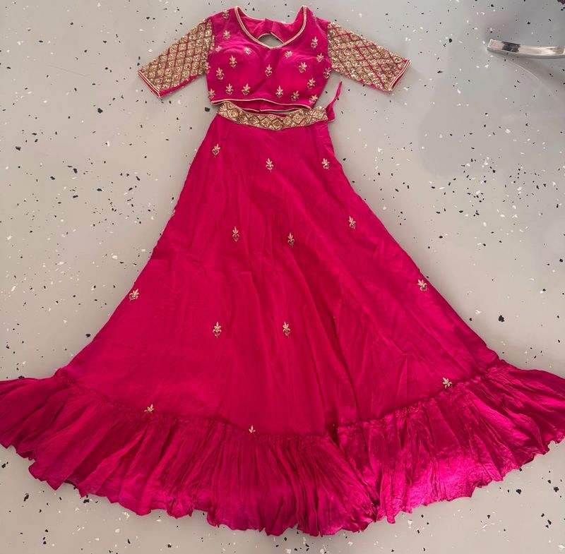 Vibrant Pink Embroidered Lehenga Choli