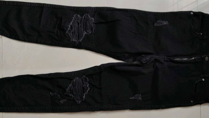 Black Ripped Denim Jeans