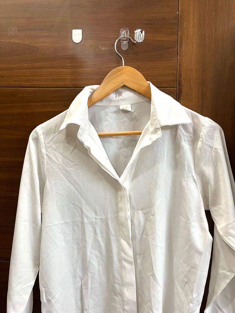 Classic White Button-Up Shirt