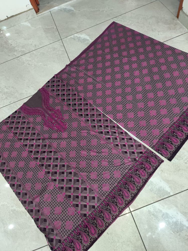 Pink &amp; Grey Dress Material