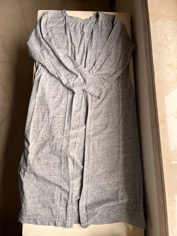 Gray Long Cardigan