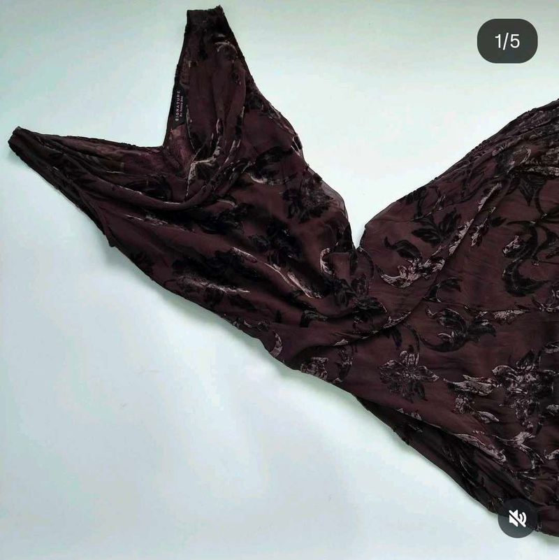 Elegant Velvet Floral Gown