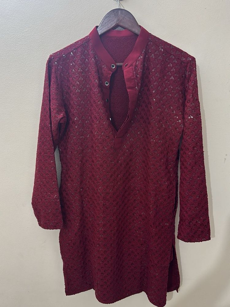 Maroon Sequin Kurta