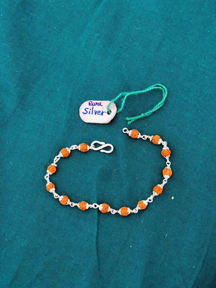 Rudraksh Bracelet 💎Pure Silver (wt:4.400g)